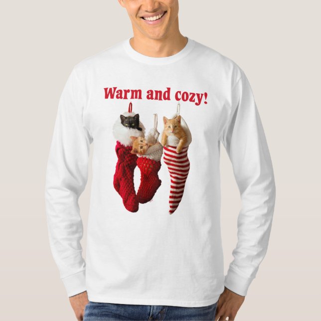 T-shirt Chatons de Noël dans les bas (Devant)