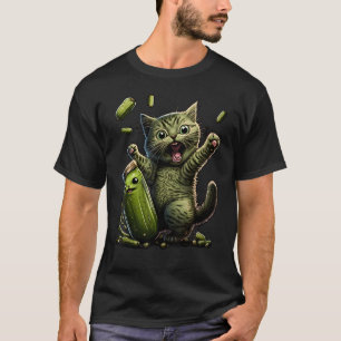 T-shirt Chatons drôles contre cornichon pickles chat maman