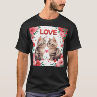 T-shirt Chatons en amour un amour doux