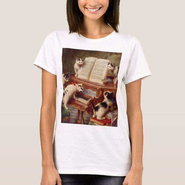 T-shirt Chatons et piano (Devant)
