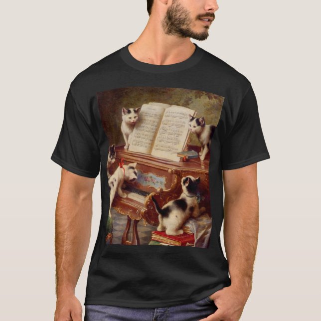 T-shirt Chatons et piano (Devant)
