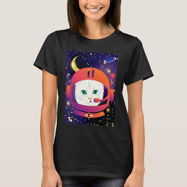 T-shirt Chatronaut Chat Astronaute  Cosmos Espace Chat Gal (Devant)