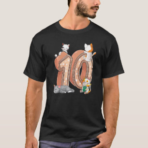 T-shirt Chats 10e fête d'anniversaire Dix 10 ans Vieux Kit
