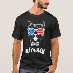 T-shirt Chats 4 juillet  Meowica Merica Chat Usa Américain