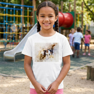 T-shirt Chats à l'aquarelle se câlinant dans l'art abstrai