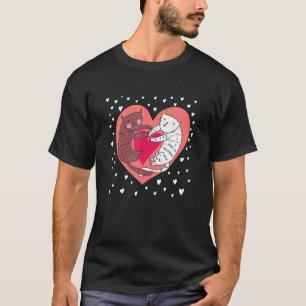 T-shirt Chats Adorables Avec Cœur D'amour Galentine Heureu