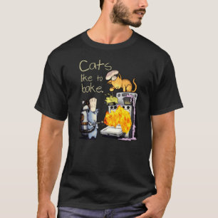 T-shirt Chats Aiment Cuisiner Chat Boulanger Chat Chef
