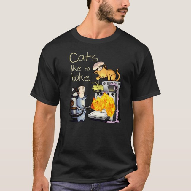 T-shirt Chats Aiment Cuisiner Chat   Boulanger   Chat Chef (Devant)