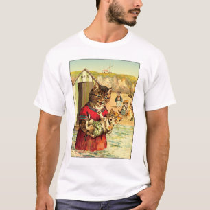 T-shirt Chats amusants à la plage - Louis Wain