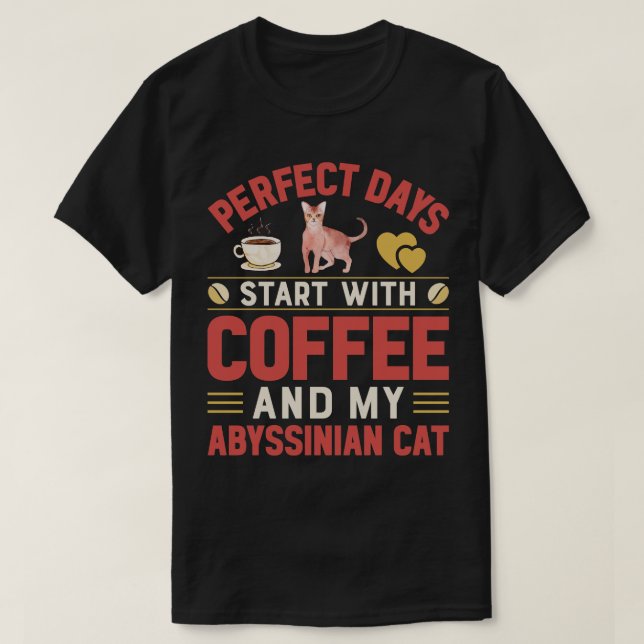T-shirt Chats Amusants Et Amateur De Café (Design devant)