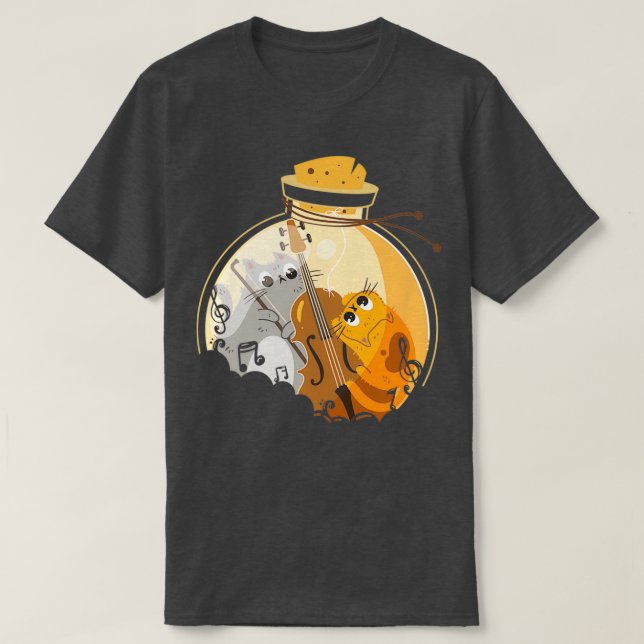 T-shirt Chats amusants jouant du violon (Design devant)