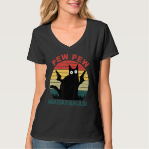 T-shirt Chats amusants Pew Pew Madafakas Cat