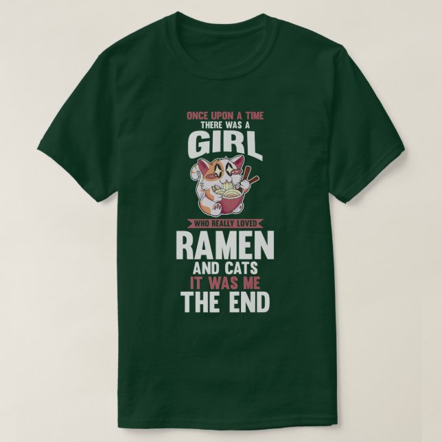 T-shirt Chats Anime Ramen  (Design devant)