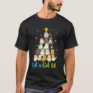 T-shirt Chats Arbres de Noël Chats Mignons Noël