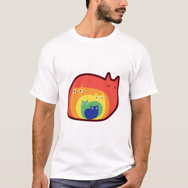 T-shirt Chats Arc-en-Ciel  (Devant)