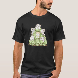 T-shirt Chats au brocoli design drôle amateurs de chats lé