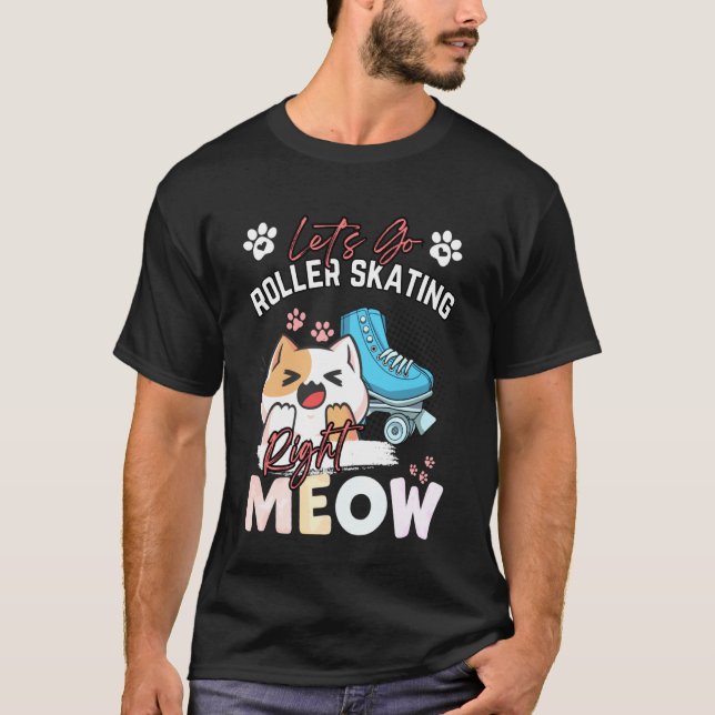 T-shirt Chats au Rollerskating Patins en Ligne Roulis (Devant)