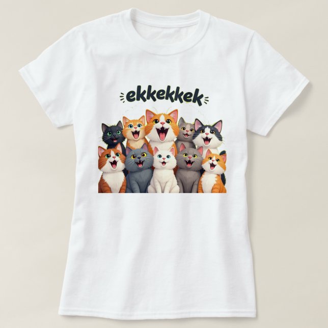 T-shirt Chats bavardant, gazouillis, ekekek (Design devant)