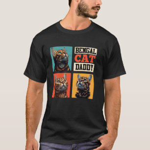T-shirt Chats Bengales Bengali Papa BENGAL Père PAPA