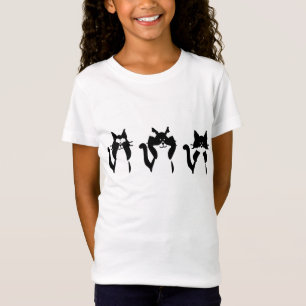 T-Shirt Chats blancs noirs Trois chatons
