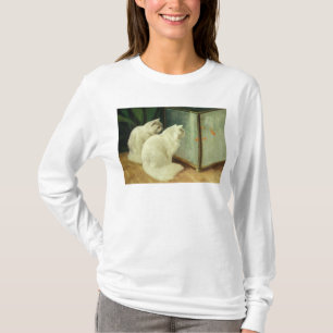 T-shirt Chats blancs observant le poisson rouge