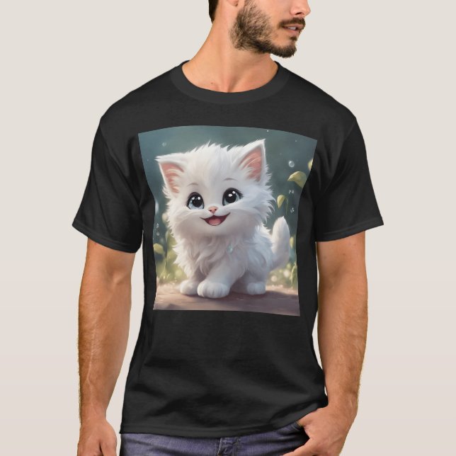 T-shirt Chats blancs vintages (Devant)