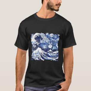 T-shirt Chats Bleus Vague Pour Kamala Drôle Chat Dame