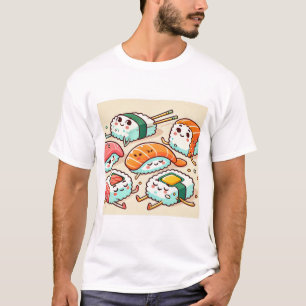 T-shirt Chats blonds sur le sushi