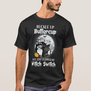 T-shirt Chats Buttercup Chapeau De Sorcière Chat Noir Hall