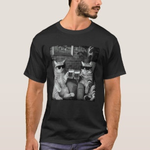 T-shirt Chats Buvant de la Bière Sarcasme Drôle Chat Mème