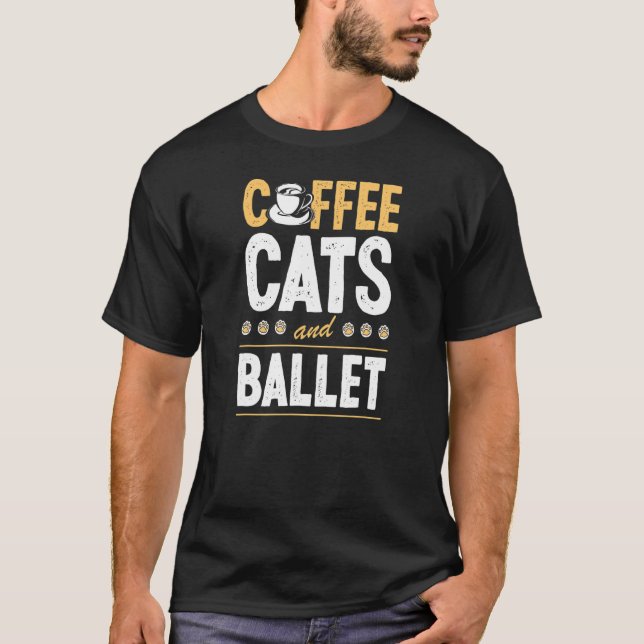 T-shirt Chats Café Et Chat Professeur De Danse De Ballet   (Devant)