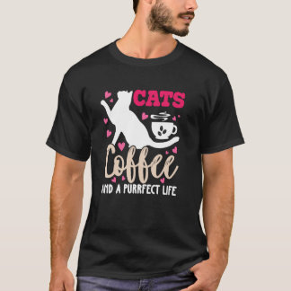 T-shirt Chats Café Et Une Vie Parfaite Intro Matinal Cosy