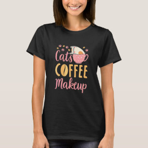 T-shirt Chats Café Maquillage Chat Cosmétiques