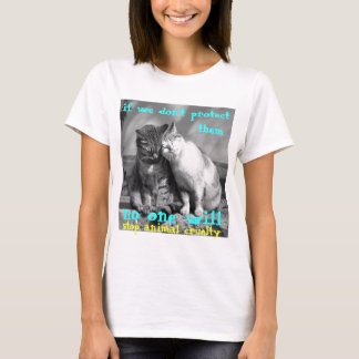 T-shirt chats caressant la chemise animale de cruauté