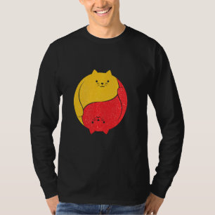 T-shirt Chats Chat Drôle Mignonne Hilarié Yin Yang Chubby