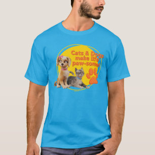 T-shirt Chats & Chiens Font De La Vie Paw-some !