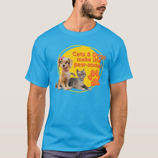 T-shirt Chats & Chiens Font De La Vie Paw-some ! (Devant)