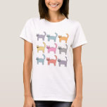 T-shirt Chats colorés<br><div class="desc">Neuf petites chattes de dessins animés colorés. Idée cadeau pour les amoureux de les chats.</div>