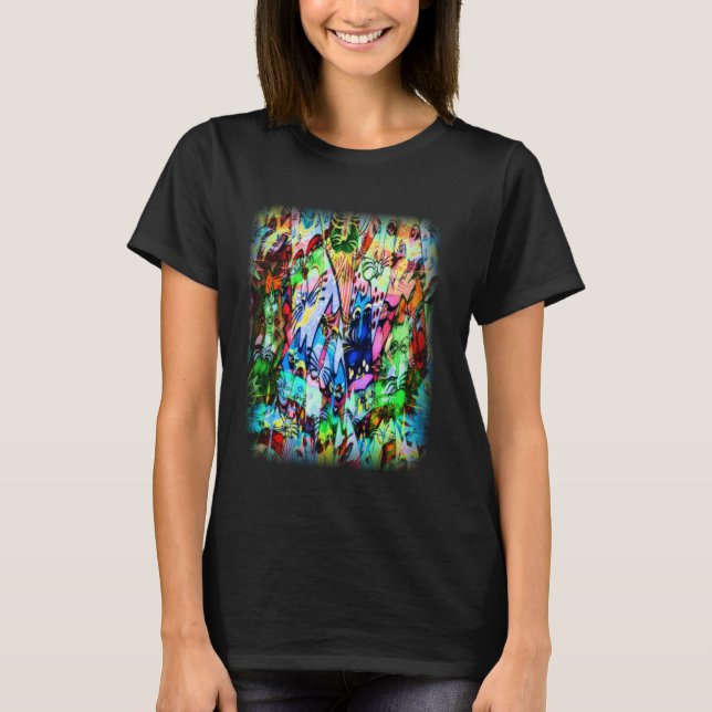 T-shirt Chats Colorés Colorés (Devant)