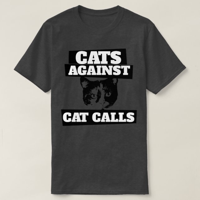 T-shirt Chats contre les appels de chat (Design devant)