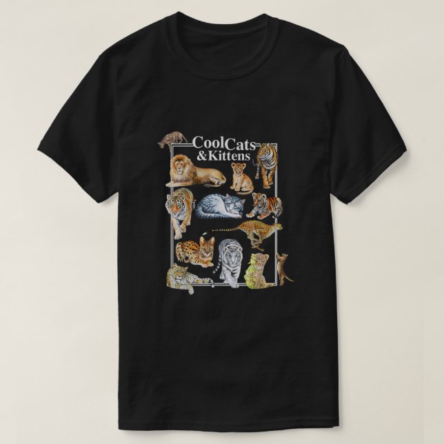 T-shirt Chats cool Et Chatons Lion Tiger Félins Léopard (Design devant)