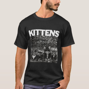 T-shirt Chats cool Kittens Meow Punk Rock Band Funny Cat L
