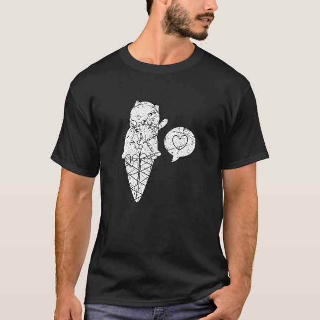 T-shirt Chats cools et glace Chat Cône Sundae Dessert (Devant)