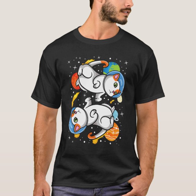 T-shirt Chats cosmiques dans l'espace extra-atmosphérique  (Devant)