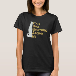 T-shirt Chats Crème Règnent Sur Tout Autour De Moi  Dame D