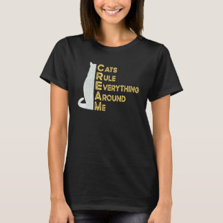 T-shirt Chats Crème Règnent Sur Tout Autour De Moi Dame D