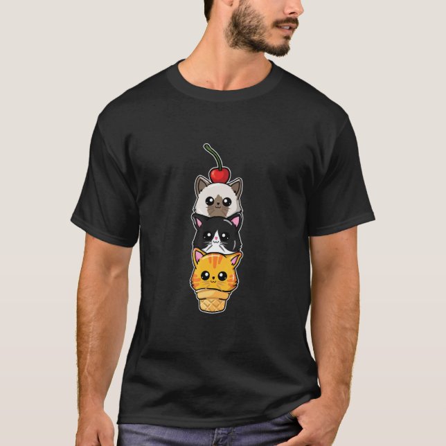 T-shirt Chats cuillères de glace mignons   Chat (Devant)