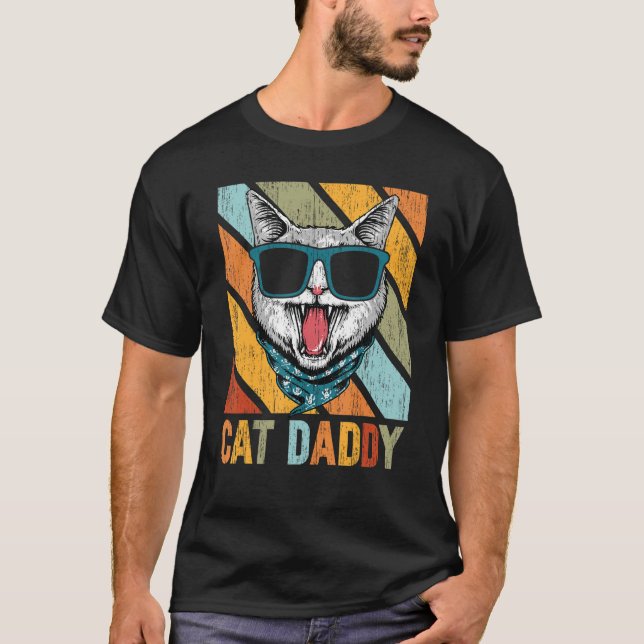 T-shirt Chats Daddy Hipster Vintage 1 (Devant)