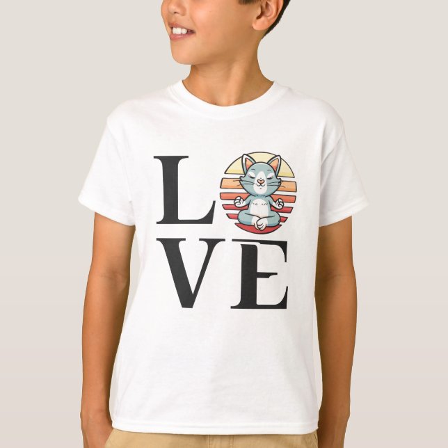 T-shirt Chats d'amour et méditation (Devant)