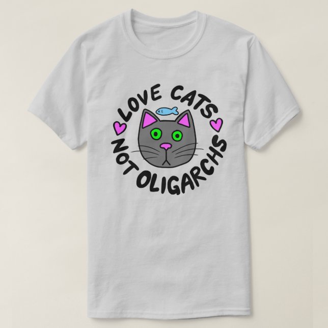 T-shirt Chats d'amour, pas oligarques (Design devant)